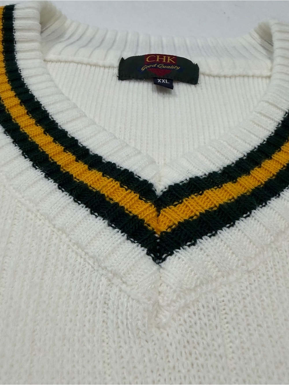 Vintage Stanford XI Sweater Vest XXL White Knit Varsity Grandpa Core Preppy - Picture 4 of 7
